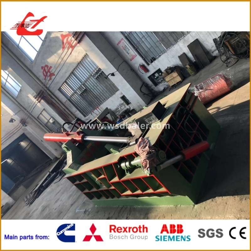 Metal Baler For Recycling Stations, 200 Ton Nominal Force And Forward-Out Discharging Design